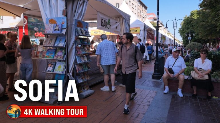 Sofia: Book Festival Week in the City Center – 4K Walking Tour